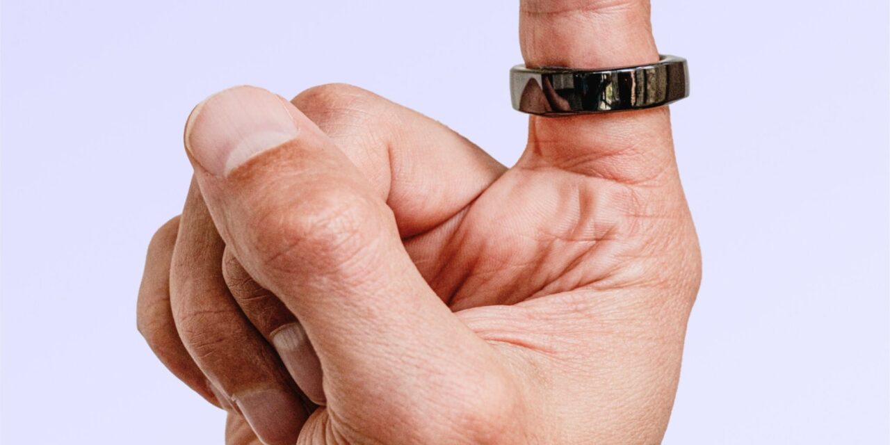 Happy Sleep ring on finger